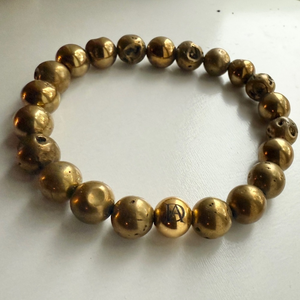 DeMarcus Alexan Gold Stone Bead Bracelet
